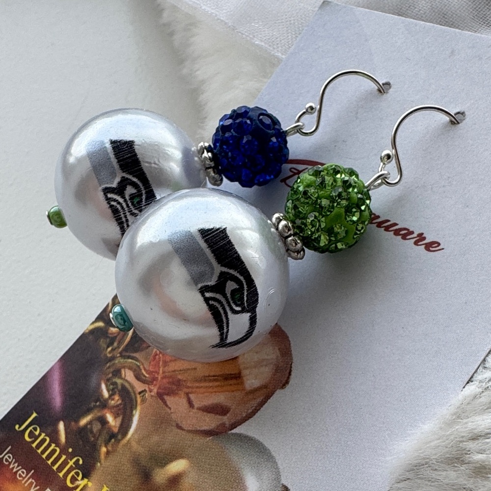 Seattle Seahawks Fan Earring - Picture 3 of 3